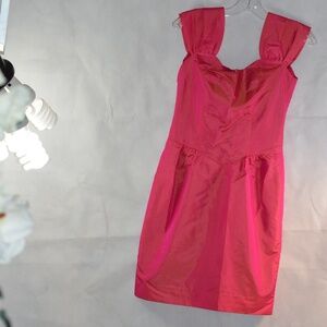 Pink Taffeta type Shift Dress SZ S